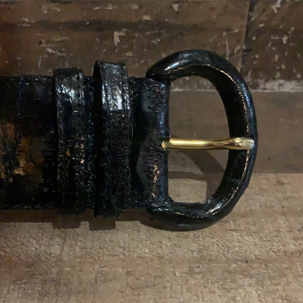 Henri Bendel Black Crocodile Statement Belt 70/85 - Picture 9 of 11